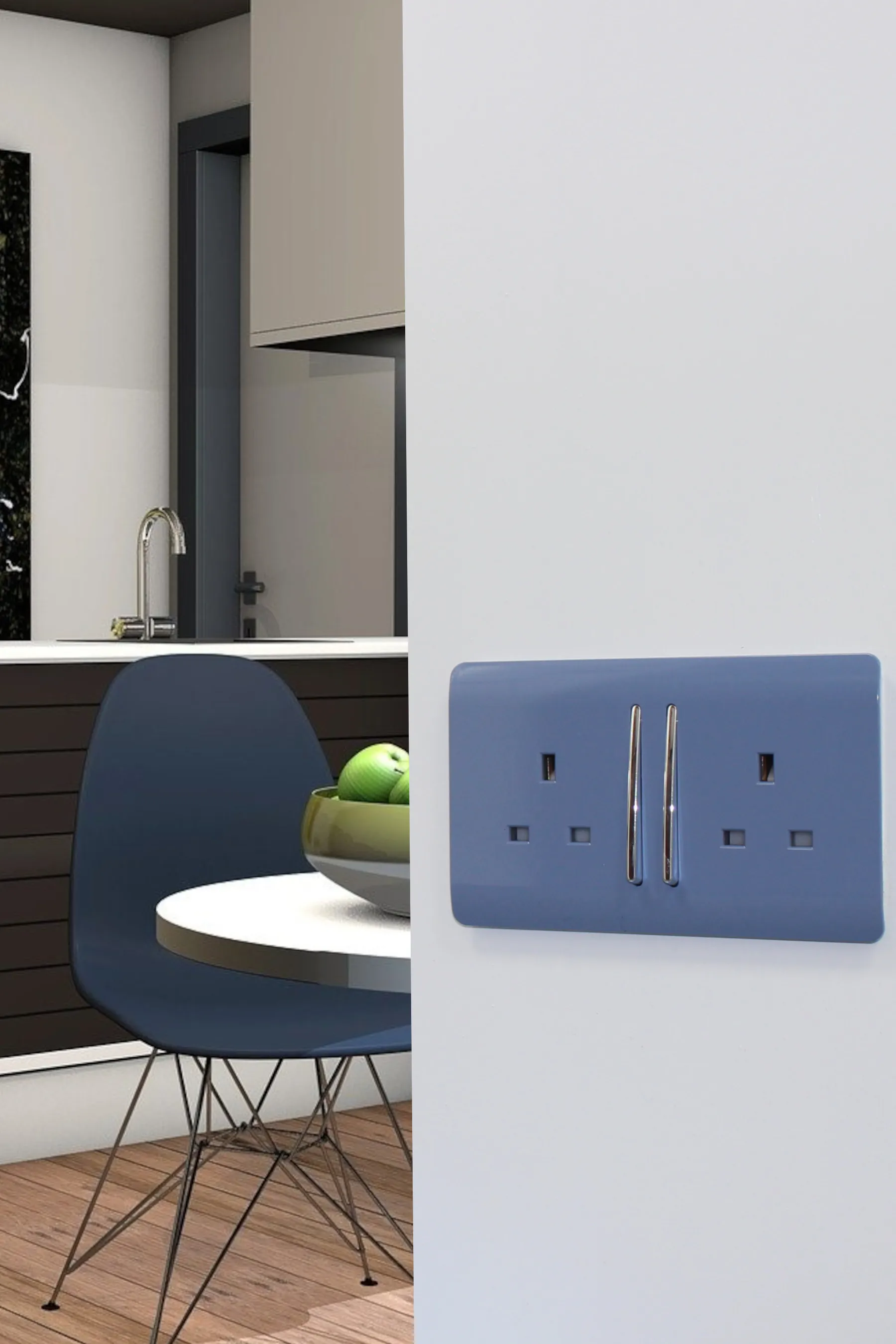 2 Gang 13Amp Long Switched Double Socket Sky ART-SKT213LSK  Trendi Sky